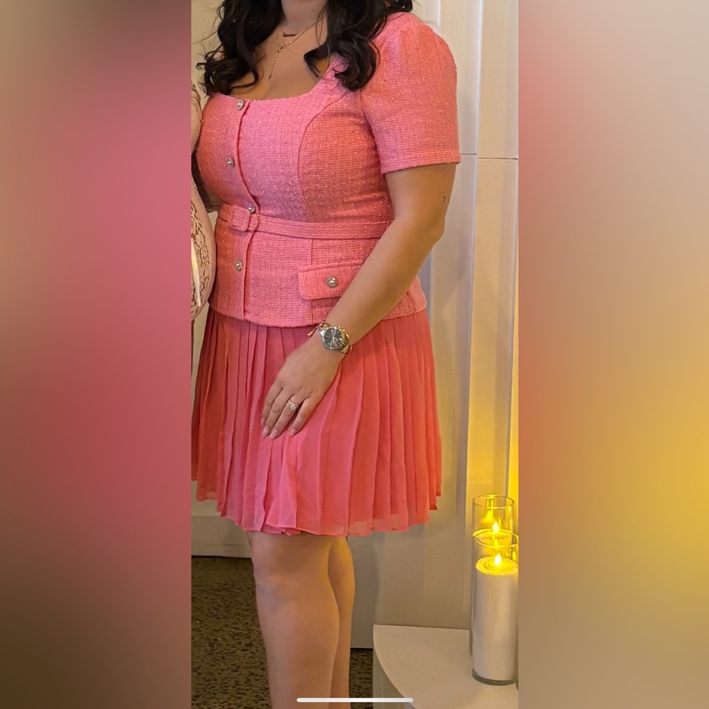 Pink Pleated Skirt